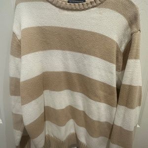 Tan white Striped Brandy Melville Sweater Top